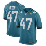 De'Shaan Dixon Jacksonville Jaguars Nike Team Game   Jersey - Teal