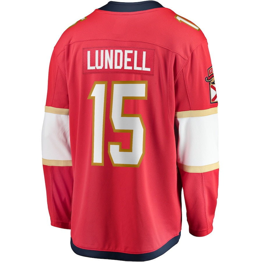 Anton Lundell Florida Panthers   Home Breakaway  Jersey - Red