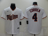 Men's Minnesota Twins Carlos Correa #4 White Baseball Jersey