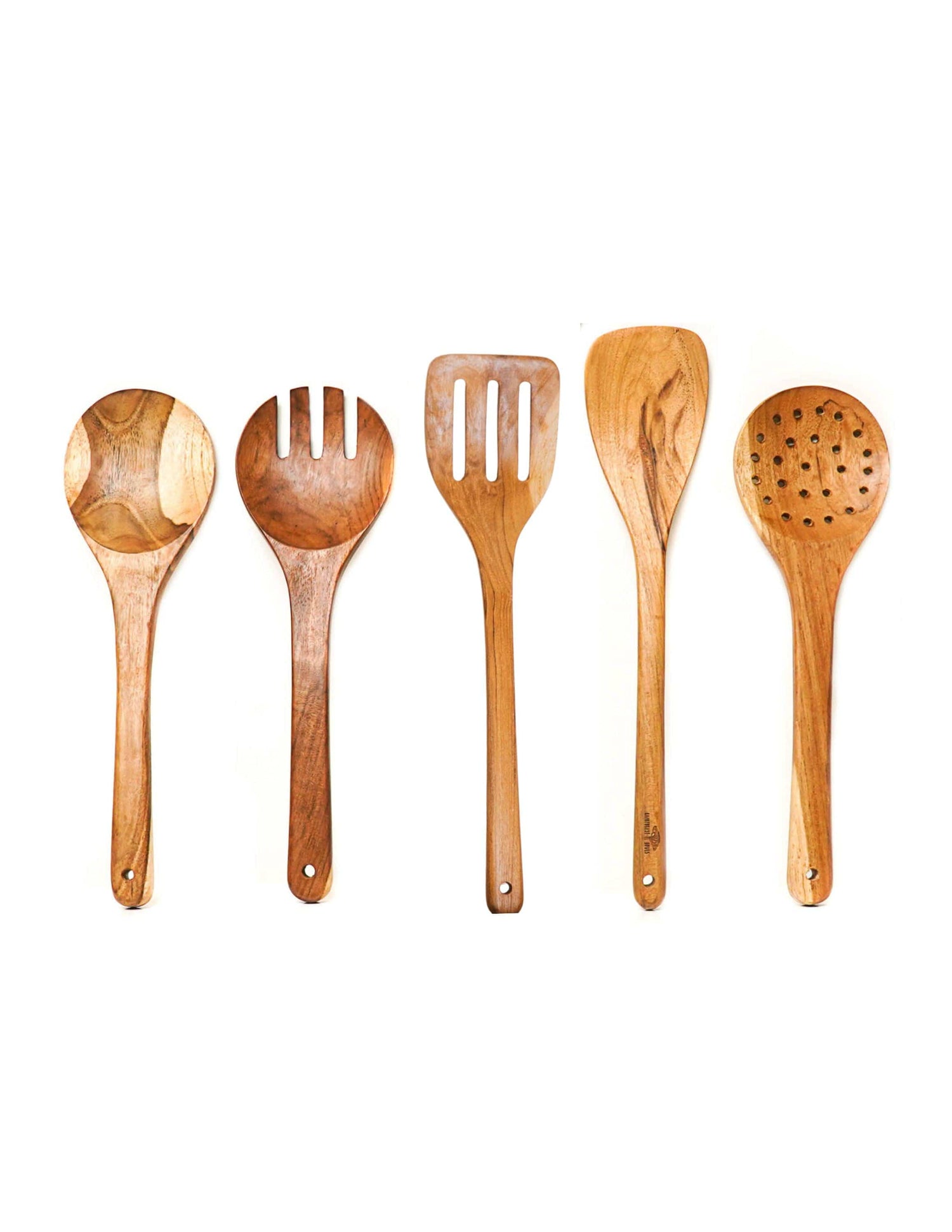 5-Pc Teak Wood Cooking Utensils Set