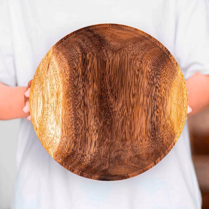 Round Classic Acacia Wood Starter Plate