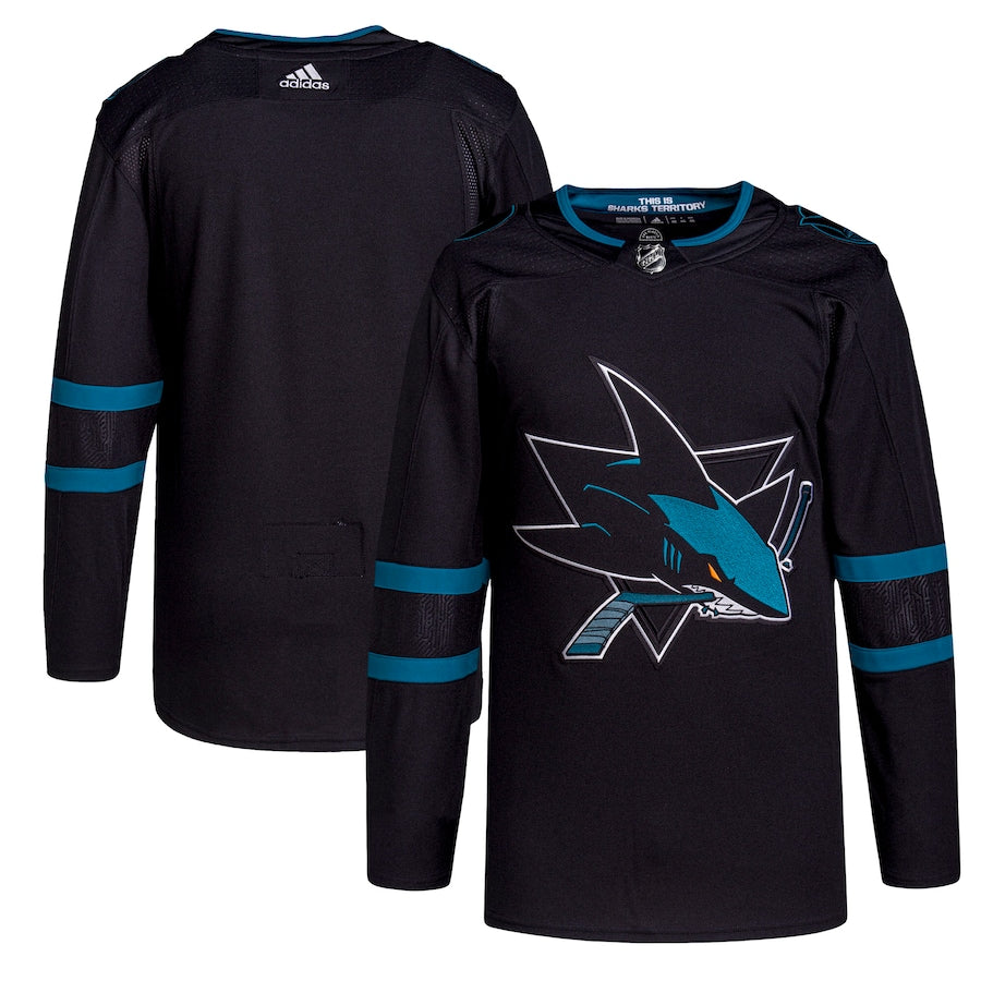 Men's San Jose Sharks adidas Black Alternate Primegreen Authentic Jersey