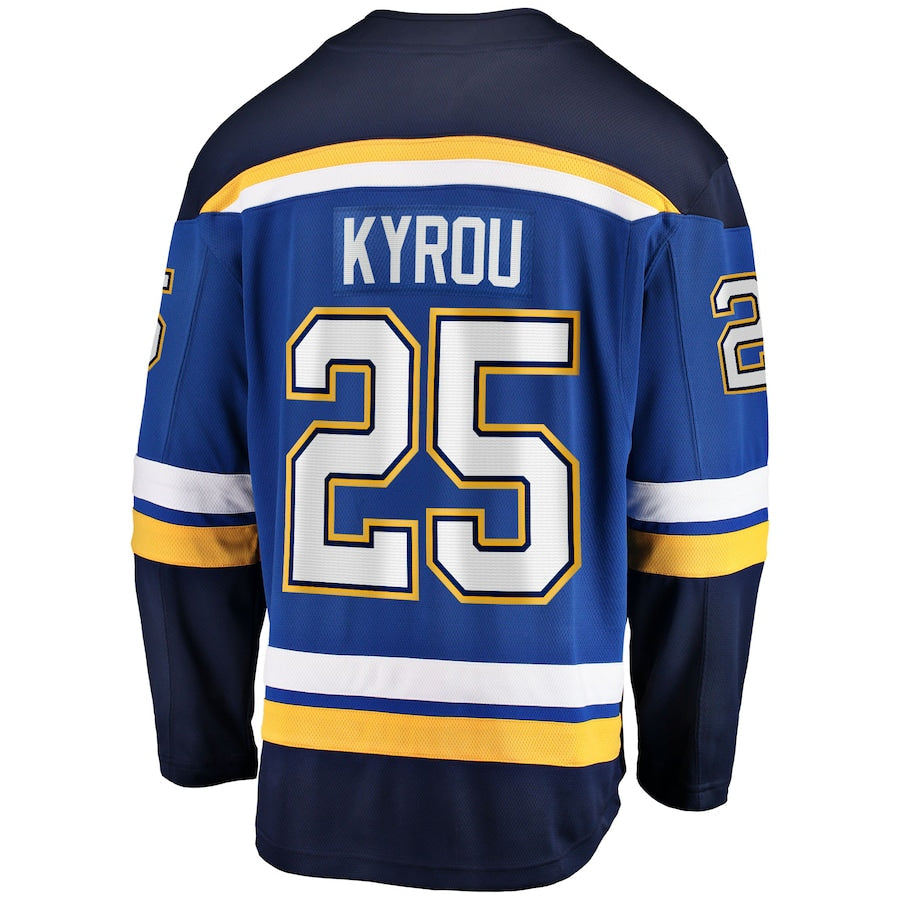 Men's St. Louis Blues Jordan Kyrou Fanatics Blue Home Team Breakaway Player Jersey
