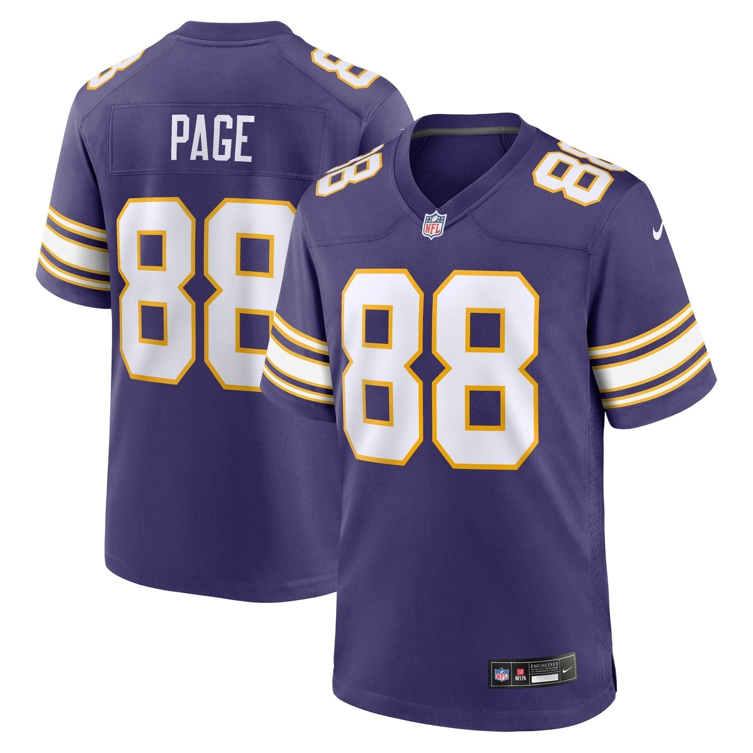 Alan Page Minnesota Vikings Nike Classic Retired   Jersey - Purple