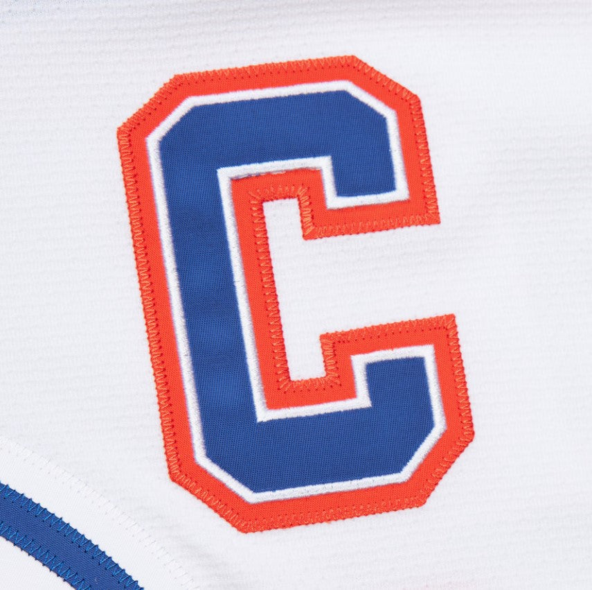 Men's Edmonton Oilers Wayne Gretzky Mitchell & Ness White Captain Patch 1986/87 Power Play Player Jersey (Copy)