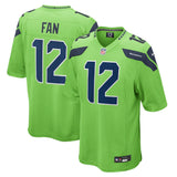 12s Seattle Seahawks Nike  Game Jersey - Neon Green