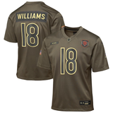 Youth Chicago Bears Caleb Williams Nike Olive 2025 Salute to Service Game Jersey