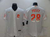Men's San Francisco Giants Buster Posey #28 White  Player Jersey City Edition