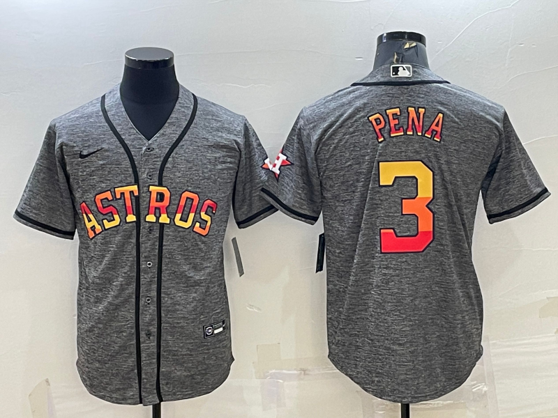Men's Houston Astros Jeremy Pena #3 Gray Player Jersey