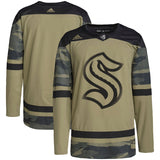Men's Seattle Kraken adidas Camo Military Appreciation Team Authentic Practice Jersey