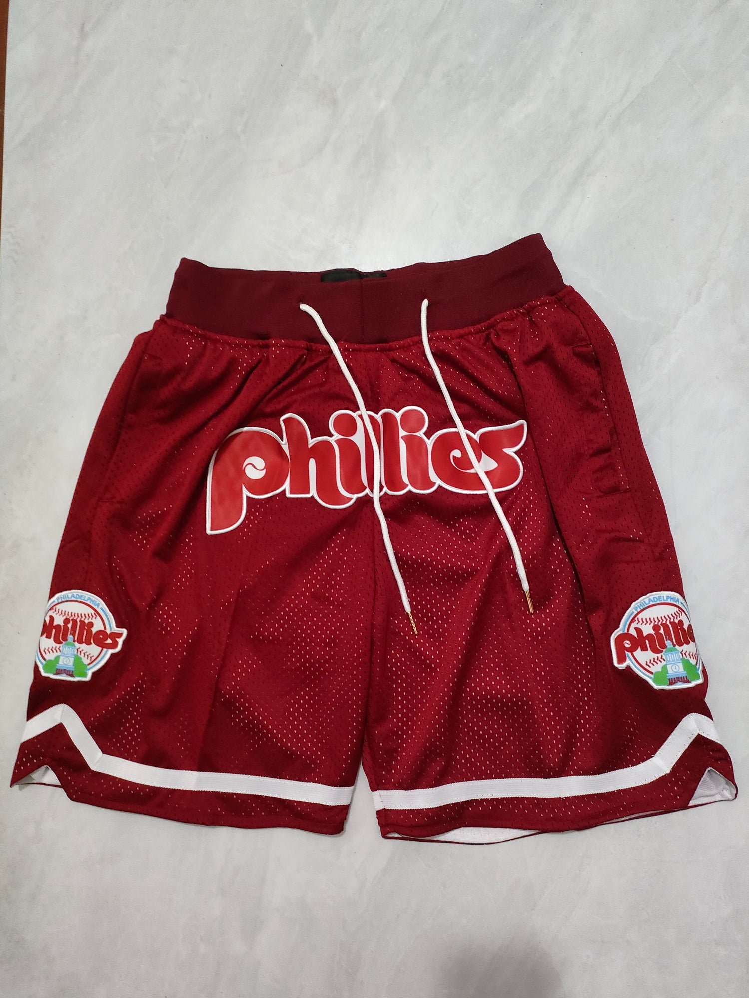 JUST DON Philadelphia Phillies Wine Red Pocket Shorts