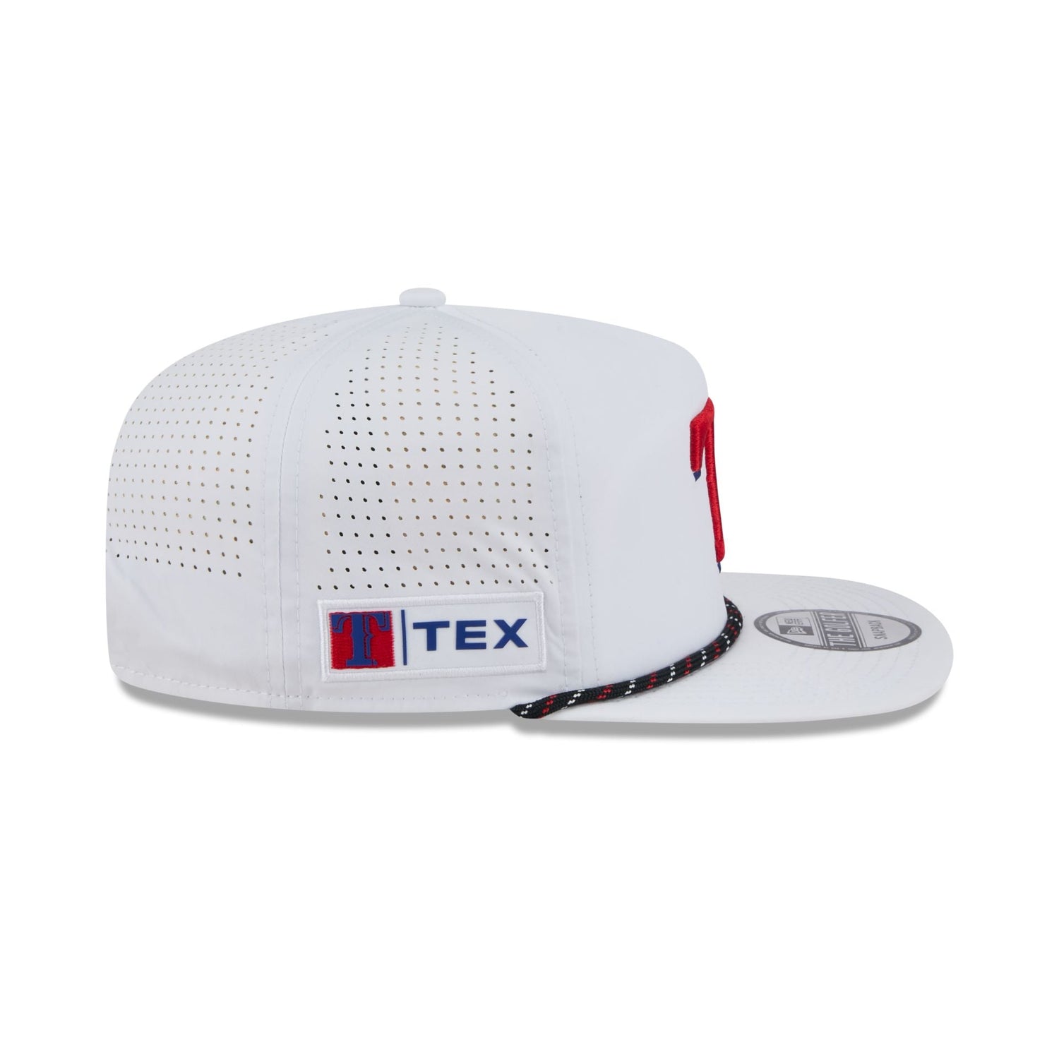 Texas Rangers Optic White Performance Rope Golfer Hat