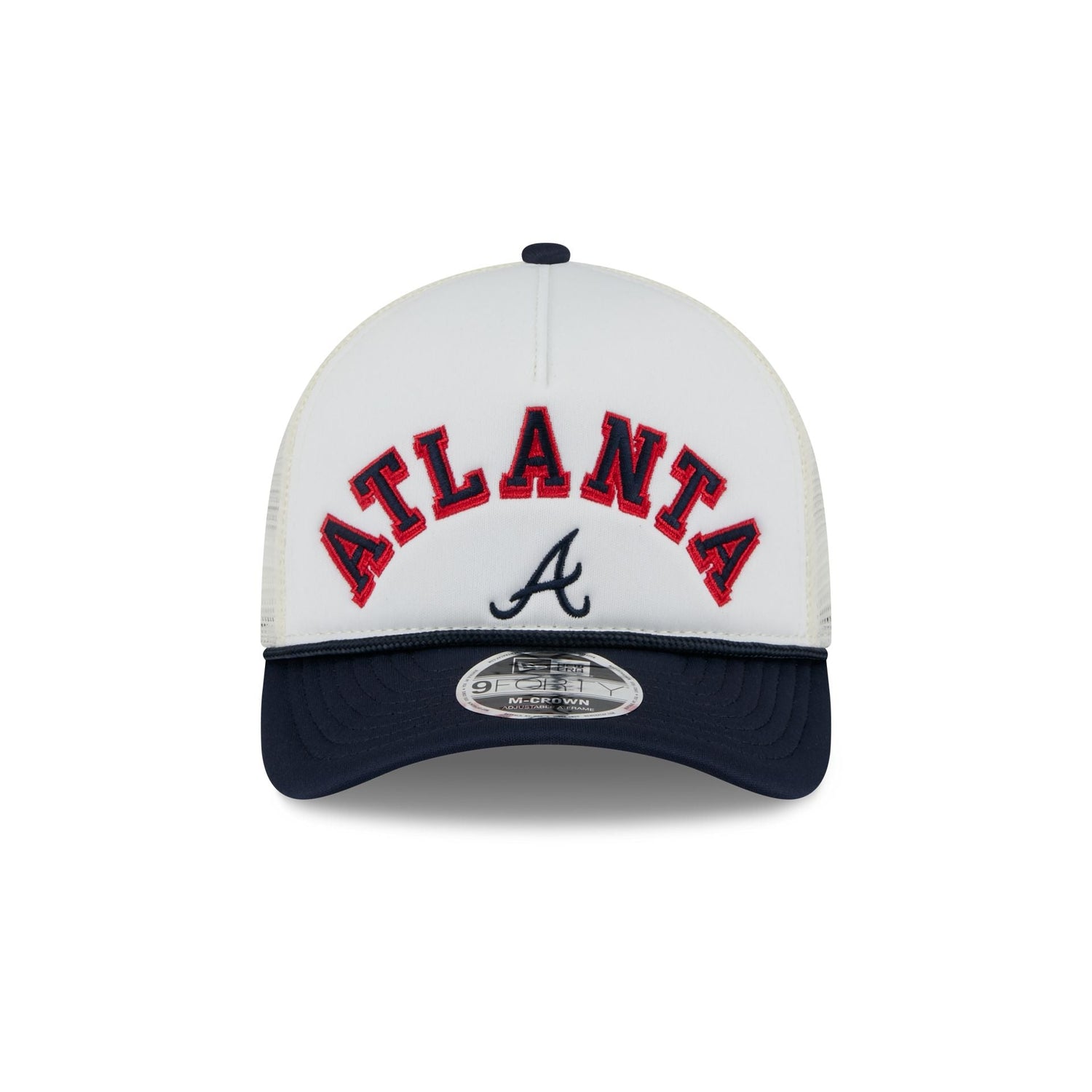 Atlanta Braves Chrome Arch 9FORTY M-Crown A-Frame Trucker Hat