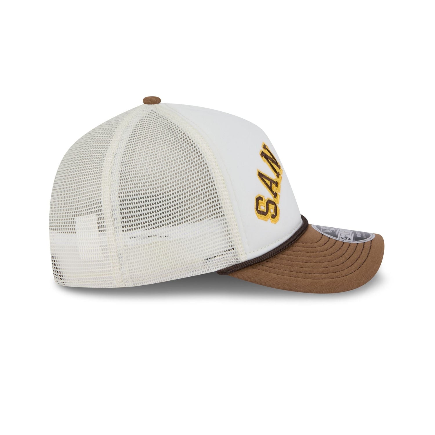 San Diego Padres Chrome Arch 9FORTY M-Crown A-Frame Trucker Hat