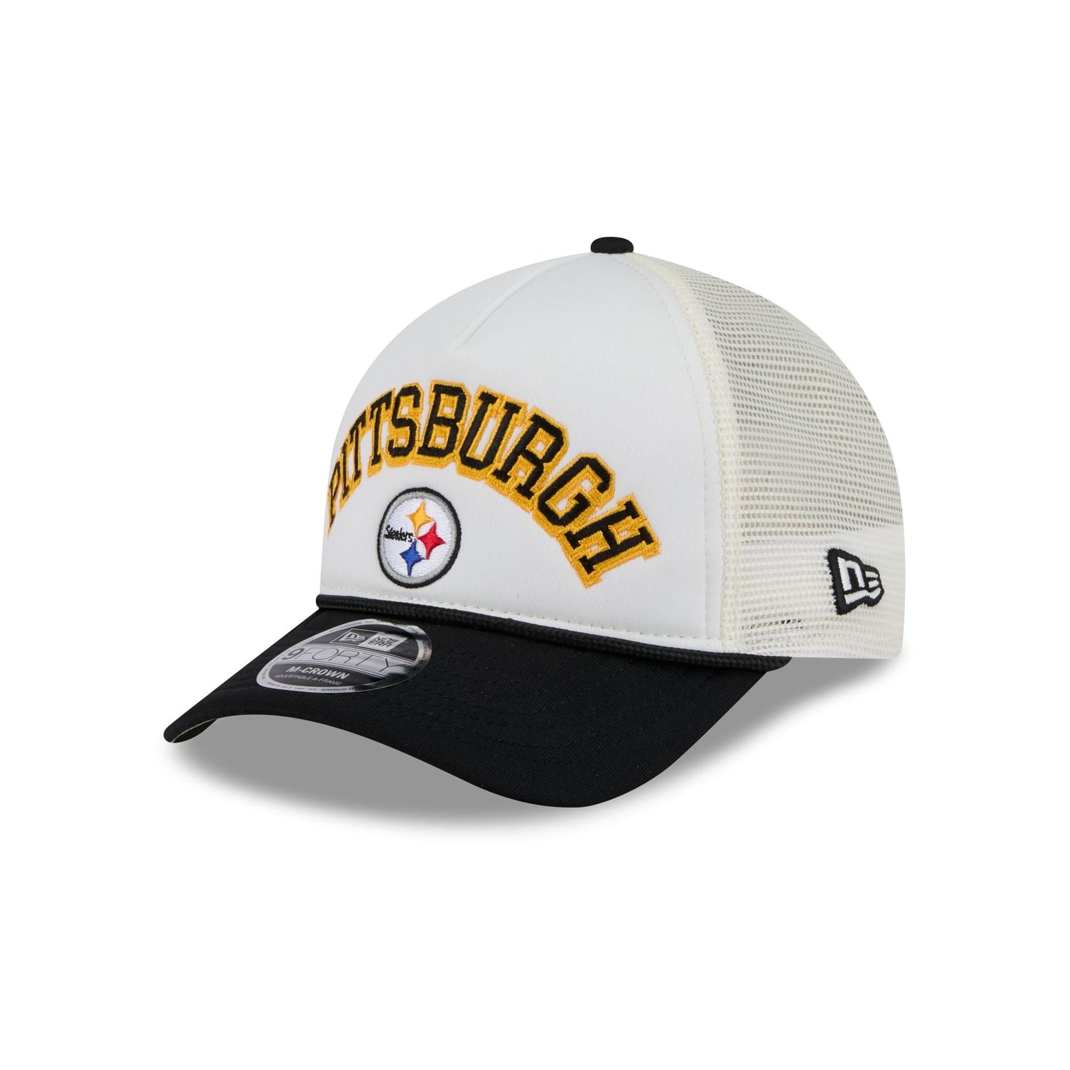 Pittsburgh Steelers Chrome Arch 9FORTY M-Crown A-Frame Trucker Hat