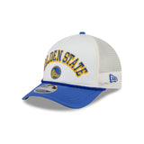 Golden State Warriors Chrome Arch 9FORTY M-Crown A-Frame Trucker Hat