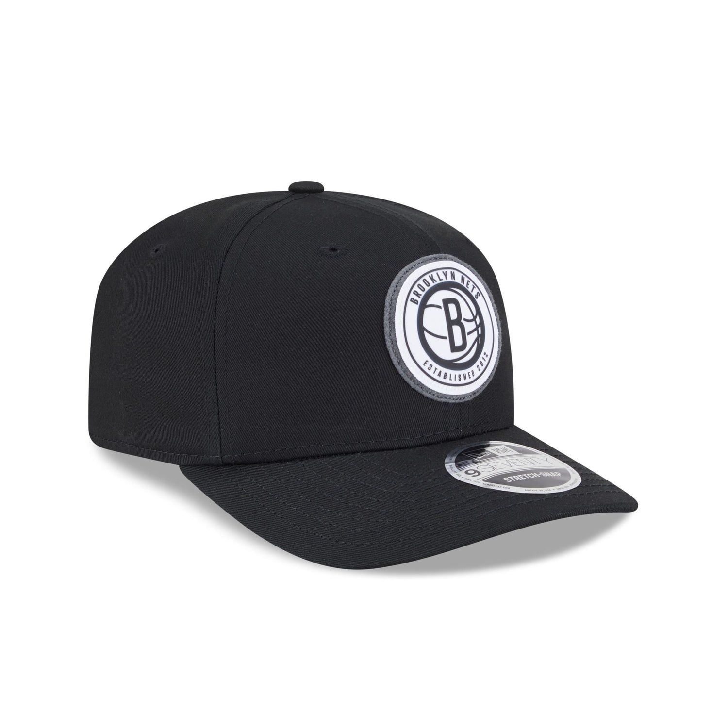 Brooklyn Nets Circle Patch 9SEVENTY Stretch-Snap Hat