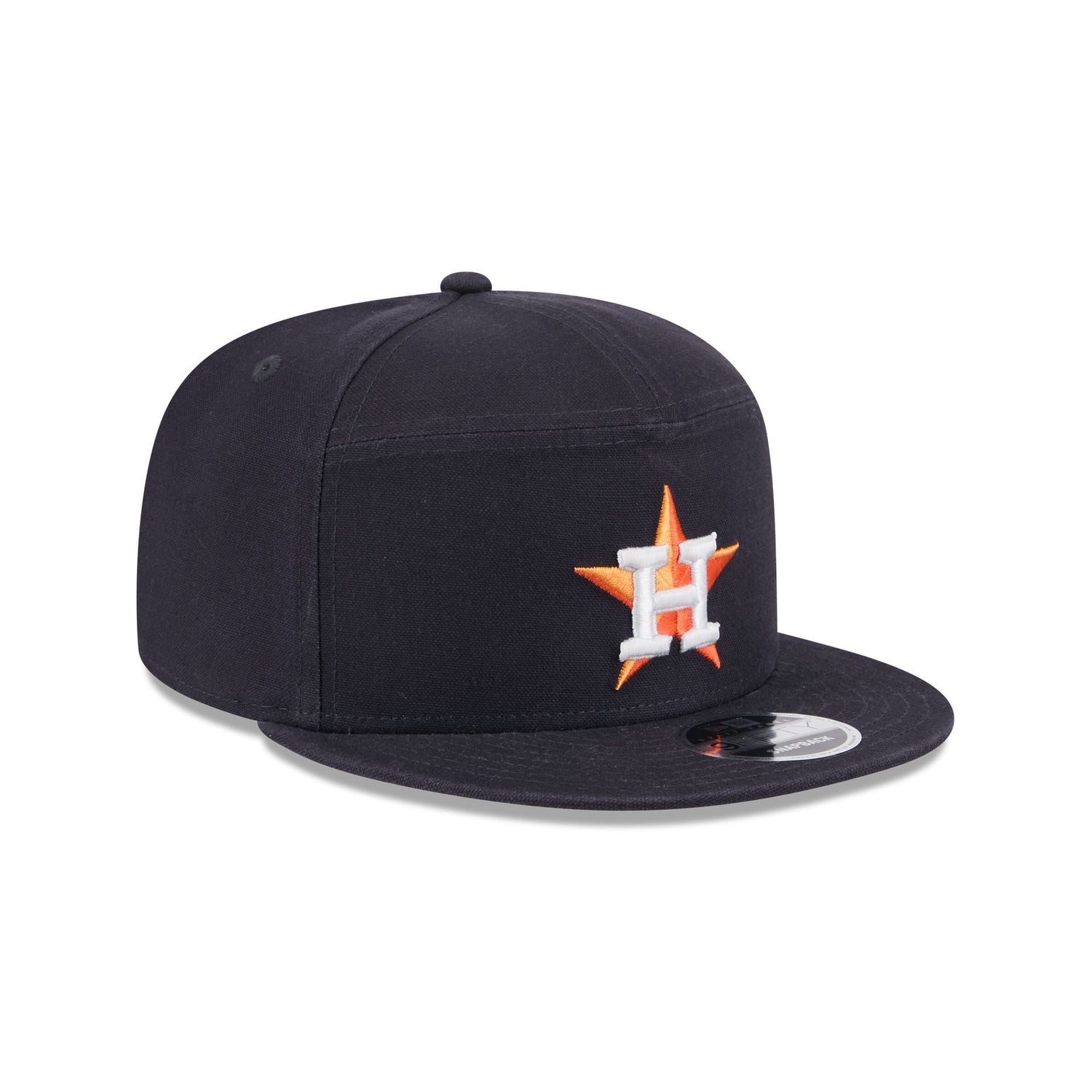 Houston Astros Cotton Canvas Split Panel 9FIFTY Trucker Hat