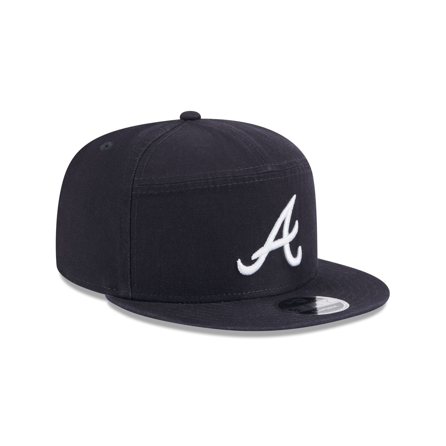 Atlanta Braves Cotton Canvas Split Panel 9FIFTY Trucker Hat