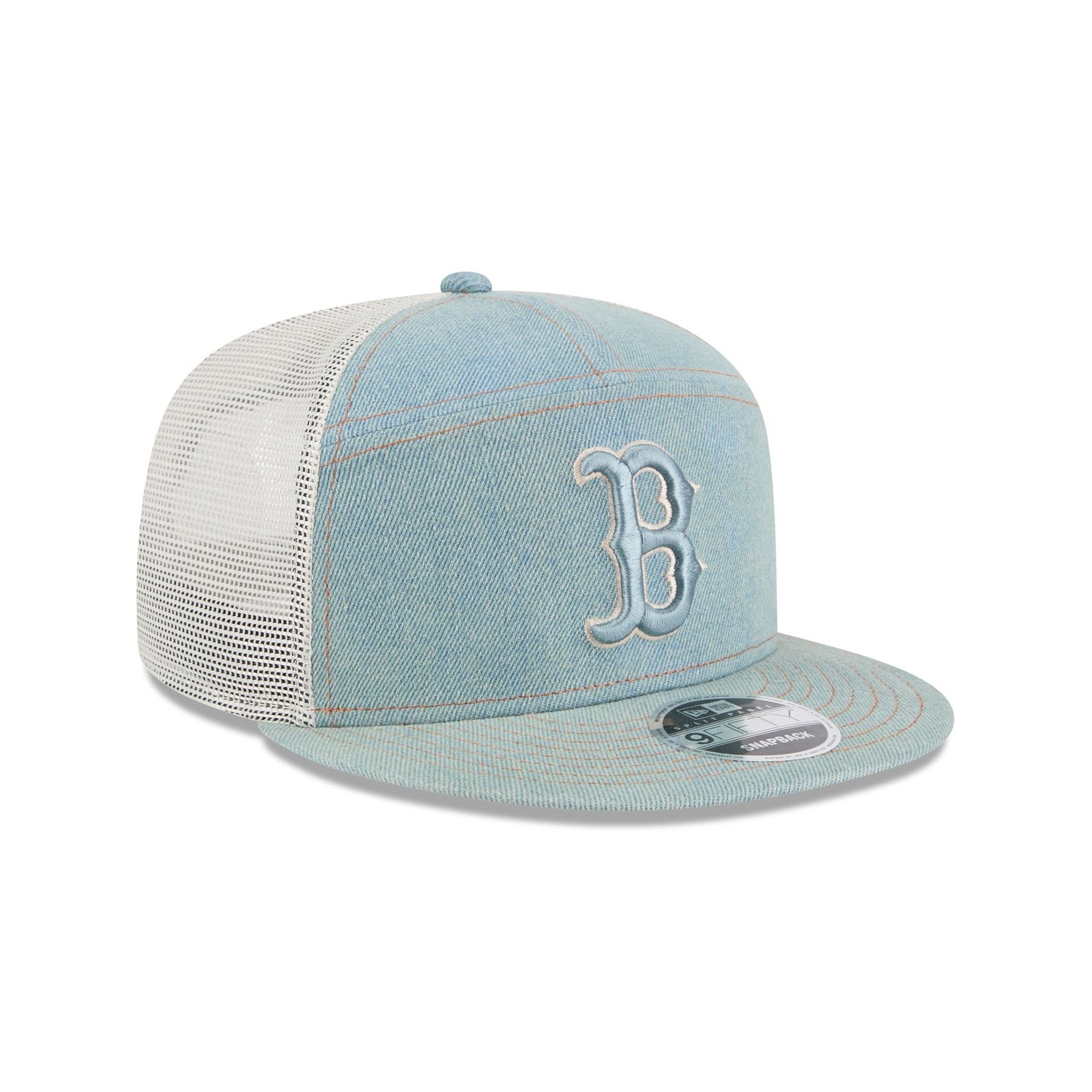 Boston Red Sox Denim Split Panel 9FIFTY Trucker Hat