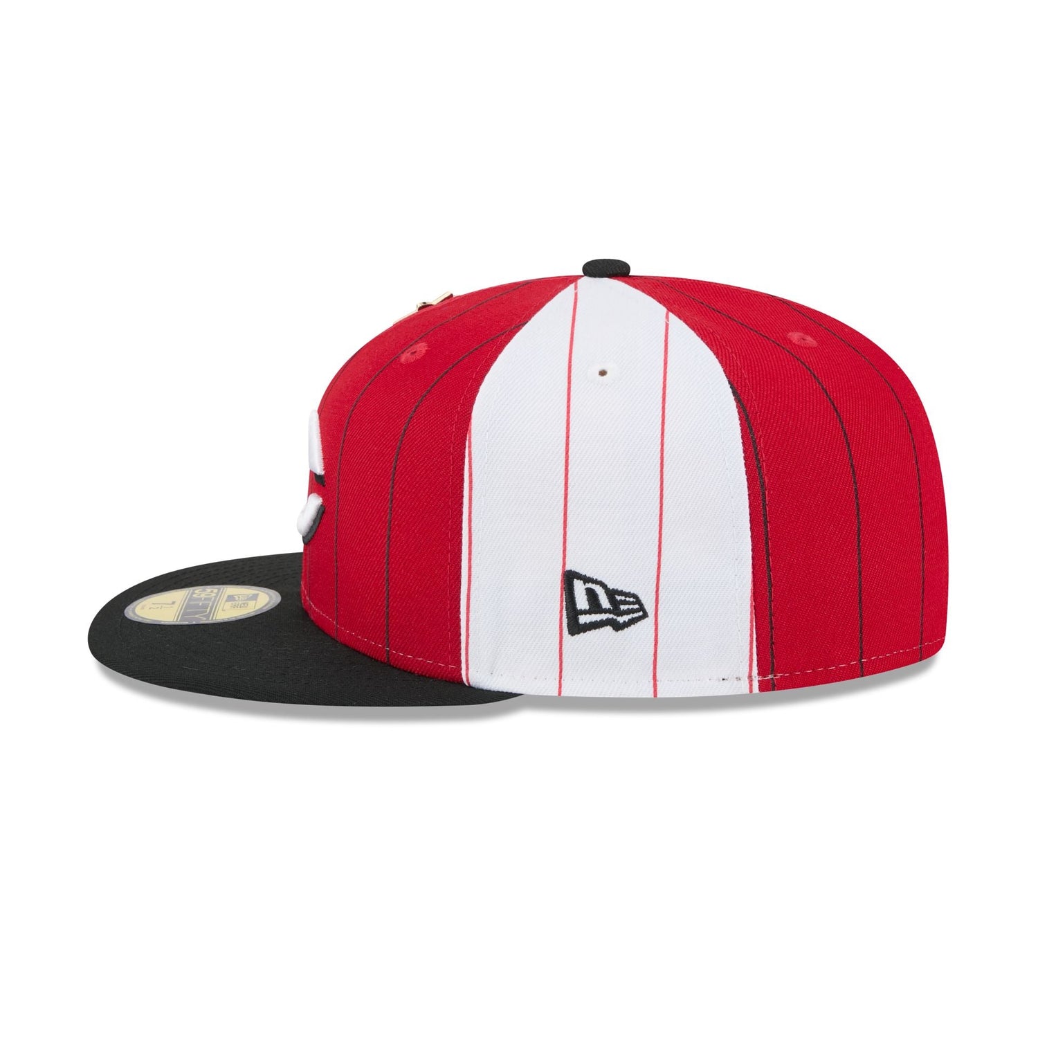 Cincinnati Reds Pinstripe League Pin 59FIFTY Fitted Hat