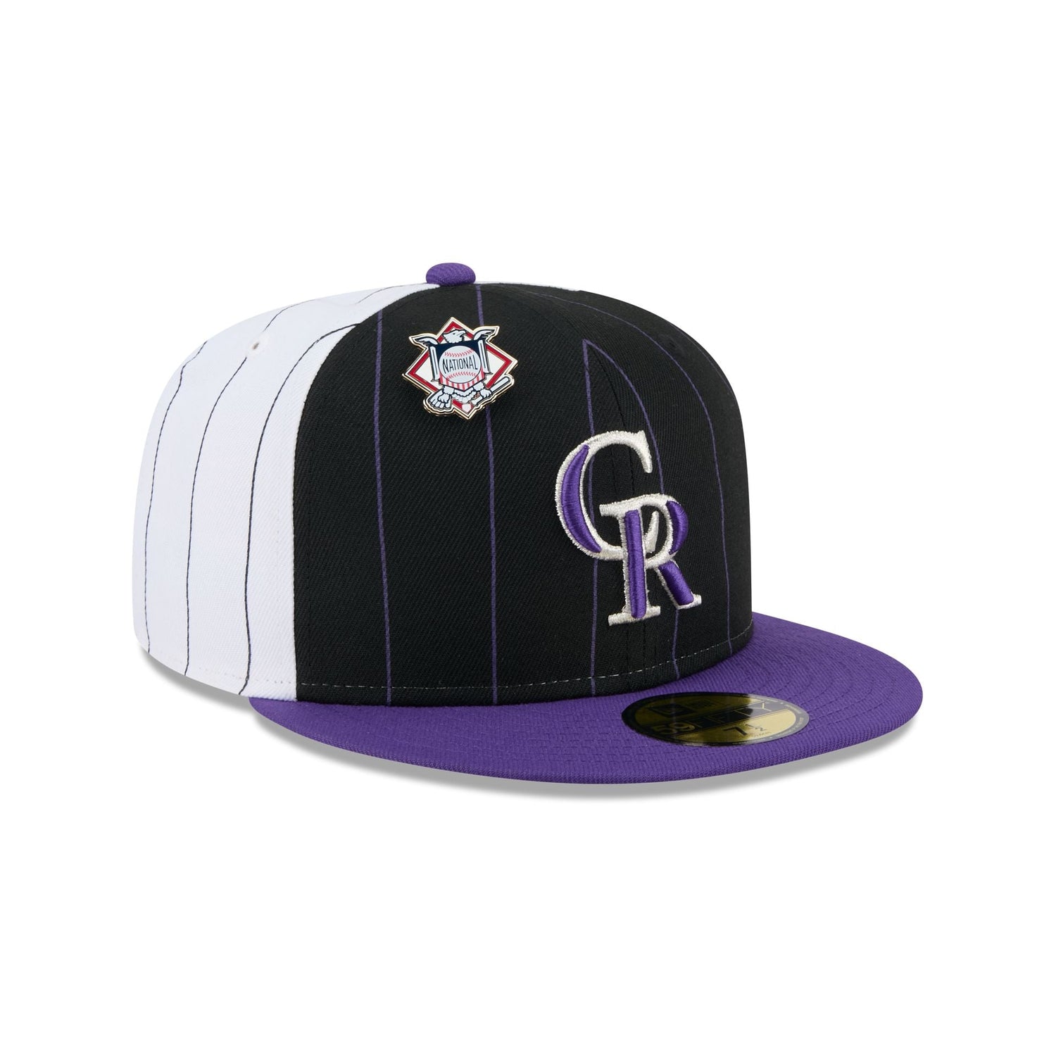 Colorado Rockies Pinstripe League Pin 59FIFTY Fitted Hat
