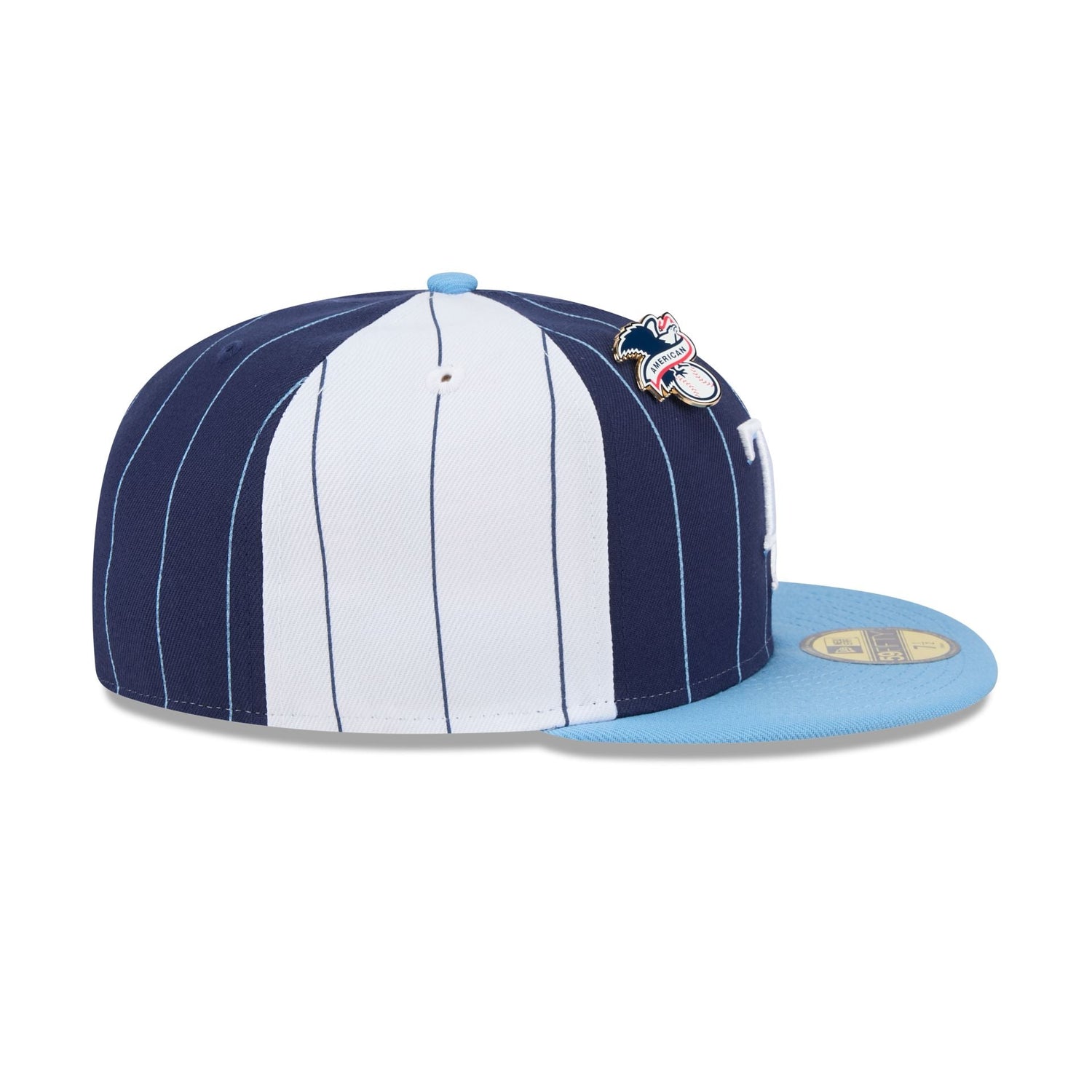 Tampa Bay Rays Pinstripe League Pin 59FIFTY Fitted Hat