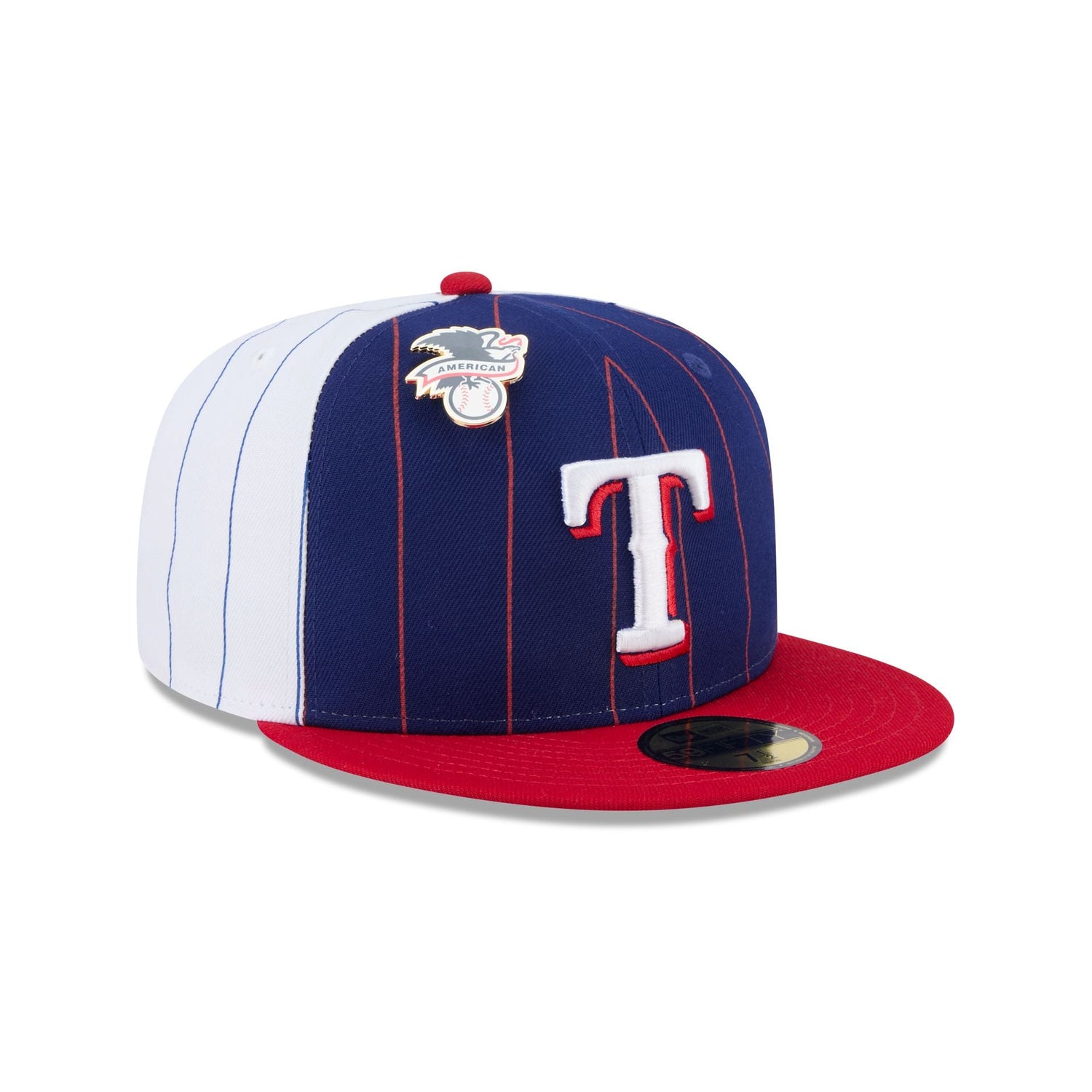 Texas Rangers Pinstripe League Pin 59FIFTY Fitted Hat