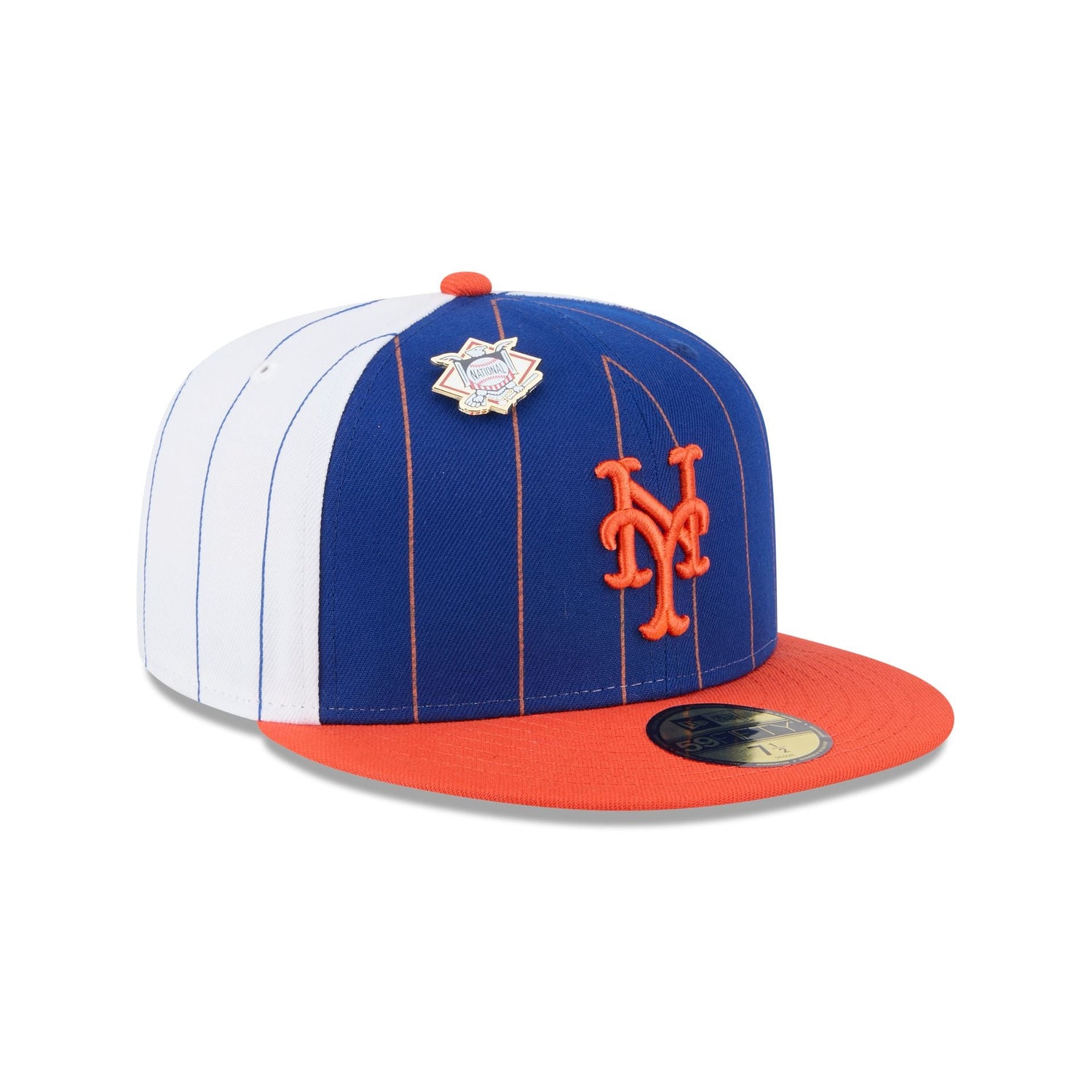 New York Mets Pinstripe League Pin 59FIFTY Fitted Hat