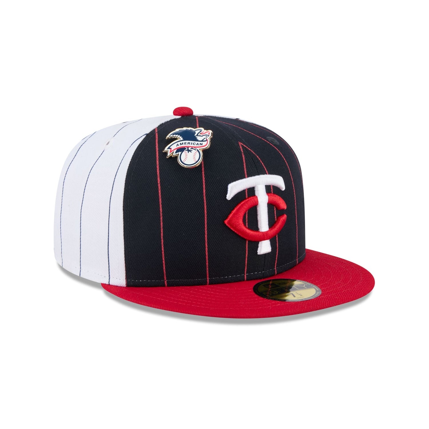 Minnesota Twins Pinstripe League Pin 59FIFTY Fitted Hat