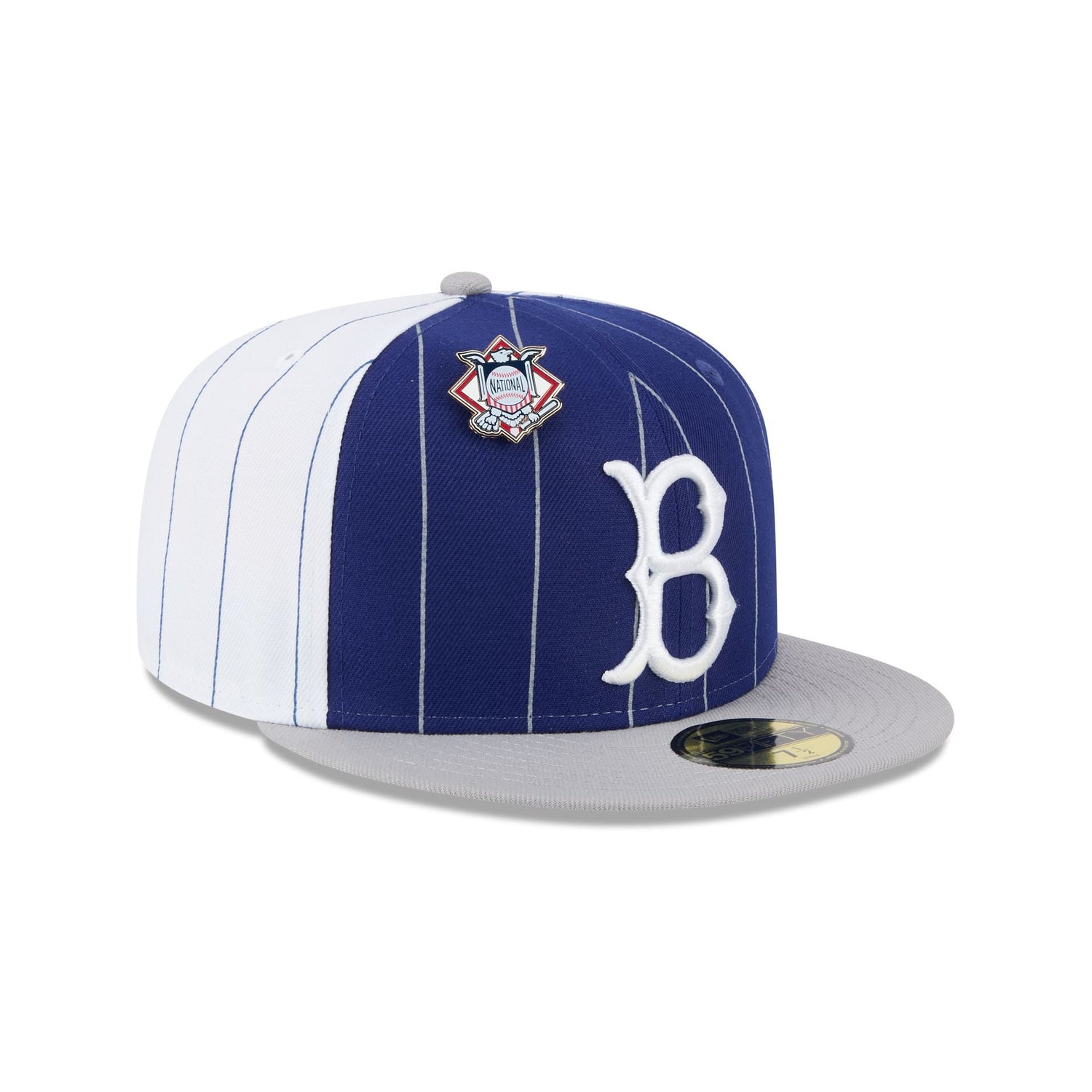 Brooklyn Dodgers Pinstripe League Pin 59FIFTY Fitted Hat