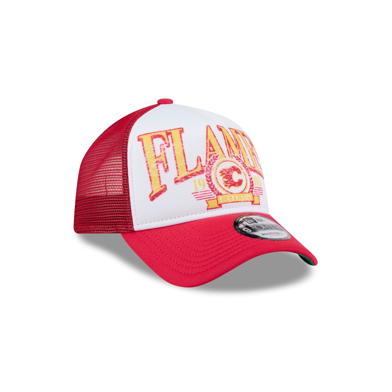 Calgary Flames Distressed 9FORTY A-Frame Trucker Hat