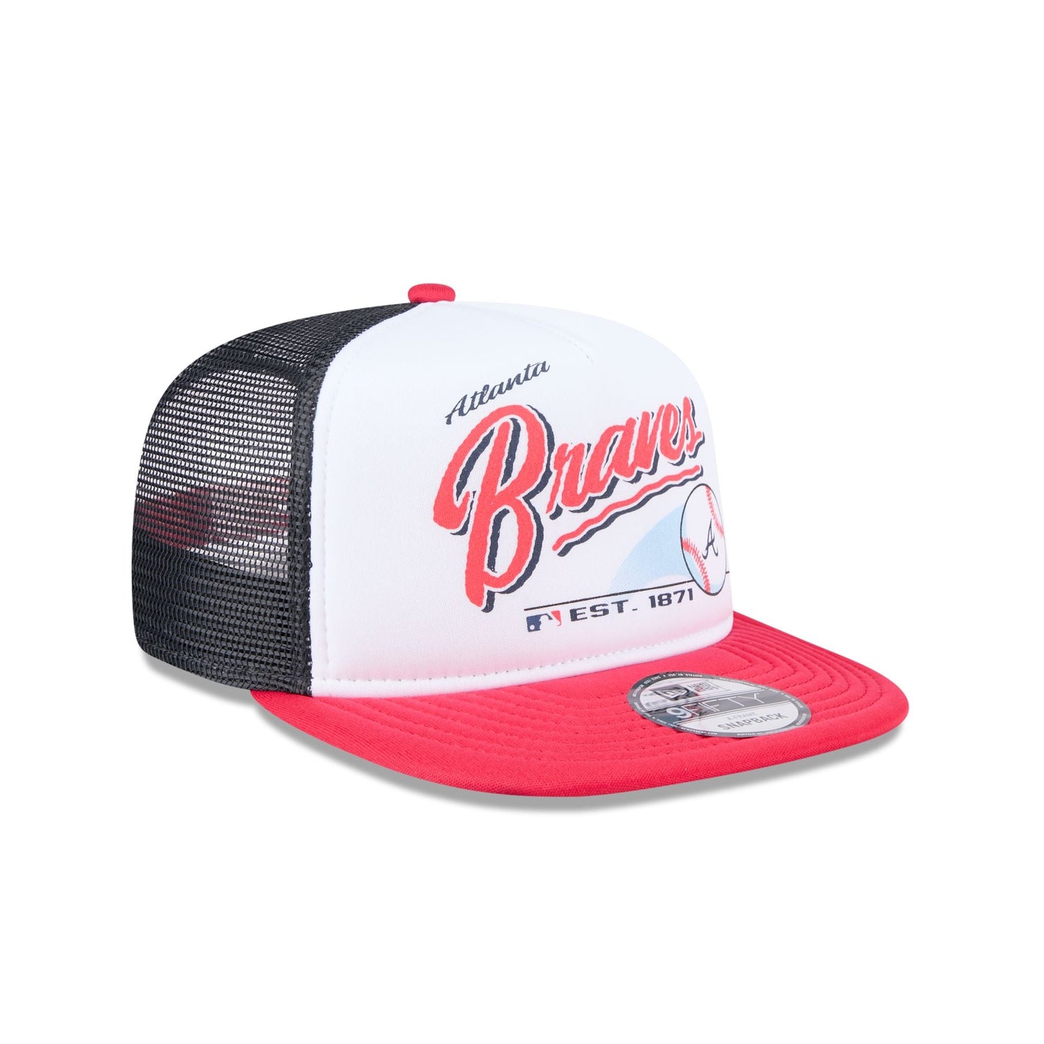 Atlanta Braves Retro Script 9FIFTY A-Frame Trucker Hat
