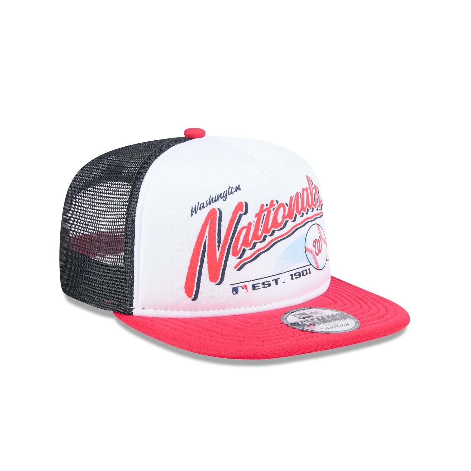 Washington Nationals Retro Script 9FIFTY A-Frame Trucker Hat