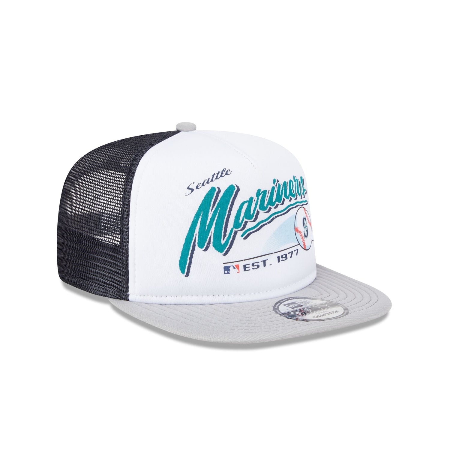 Seattle Mariners Retro Script 9FIFTY A-Frame Trucker Hat