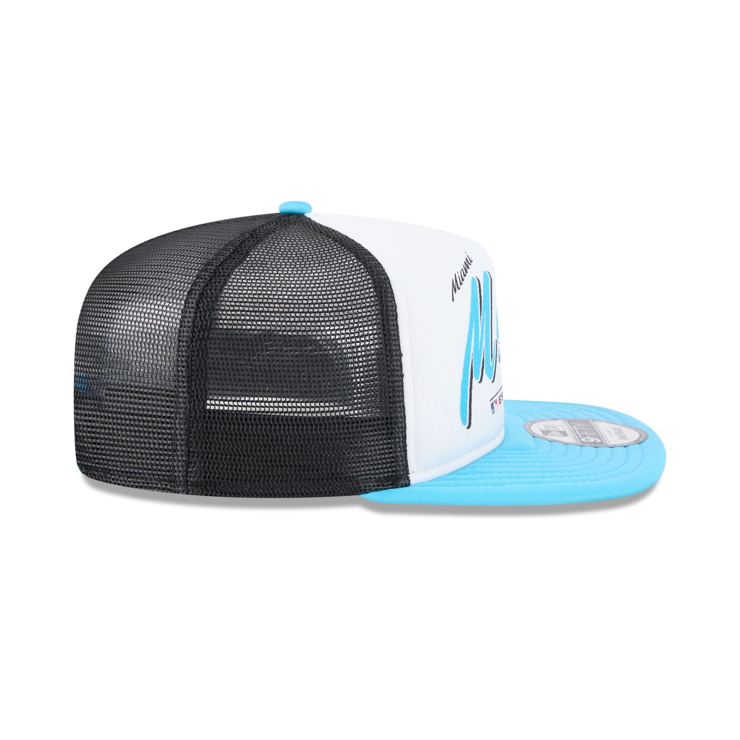 Miami Marlins Retro Script 9FIFTY A-Frame Trucker Hat