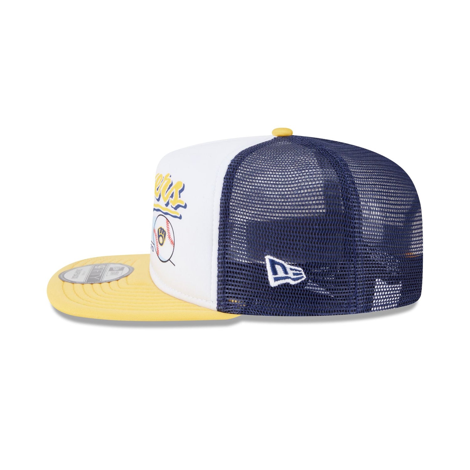 Milwaukee Brewers Retro Script 9FIFTY A-Frame Trucker Hat