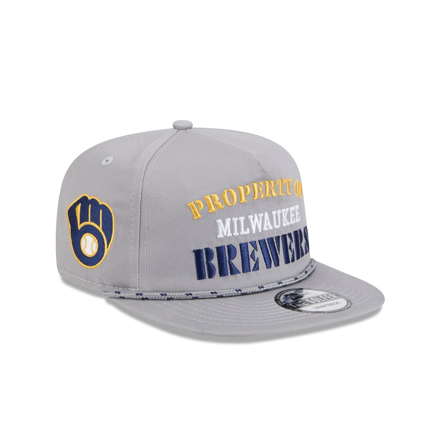 Milwaukee Brewers Vintage Gray Rope Golfer Hat