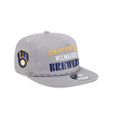 Milwaukee Brewers Vintage Gray Rope Golfer Hat