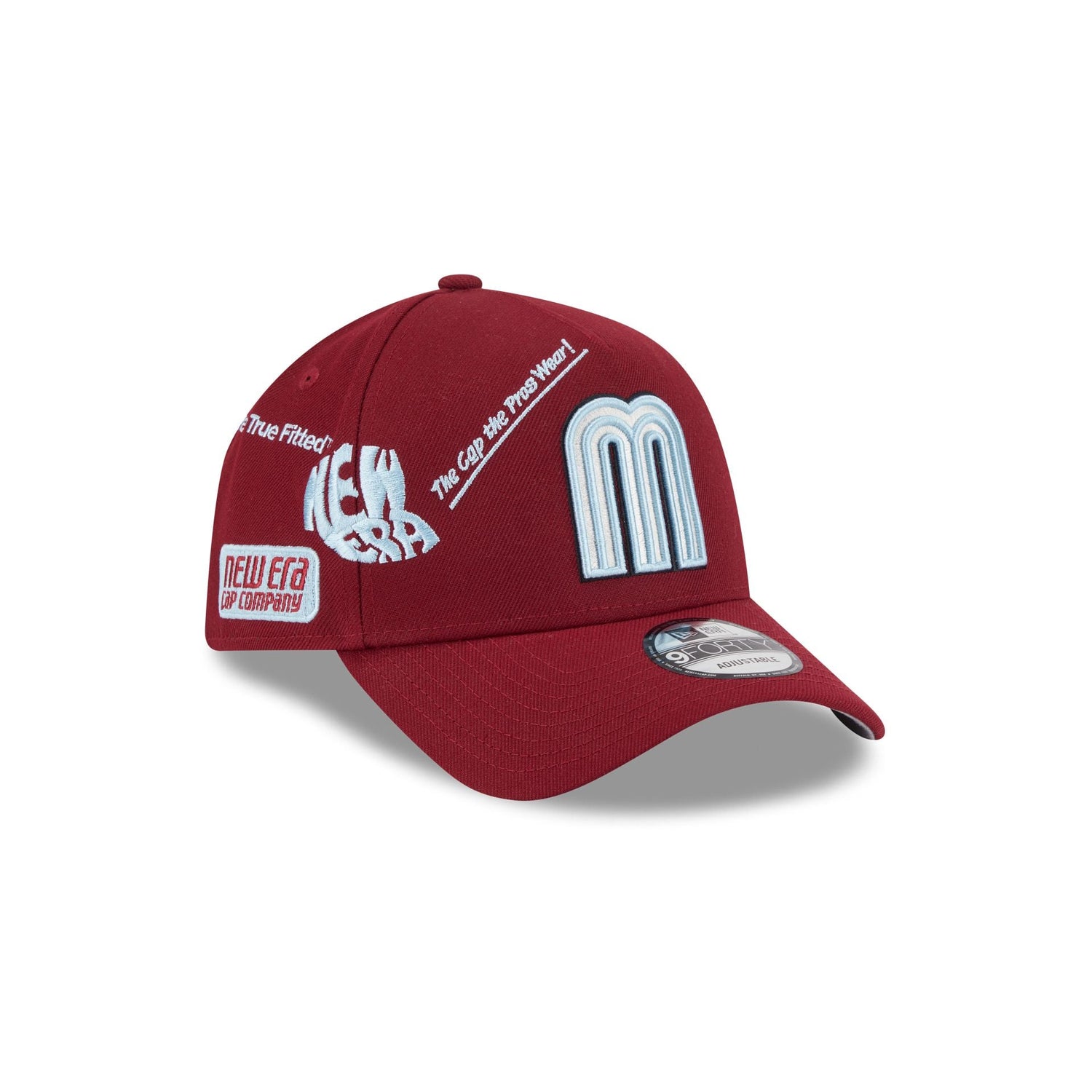 Mexico Baseball New Era Anniversary Logos Maroon 9FORTY M-Crown A-Frame Snapback Hat