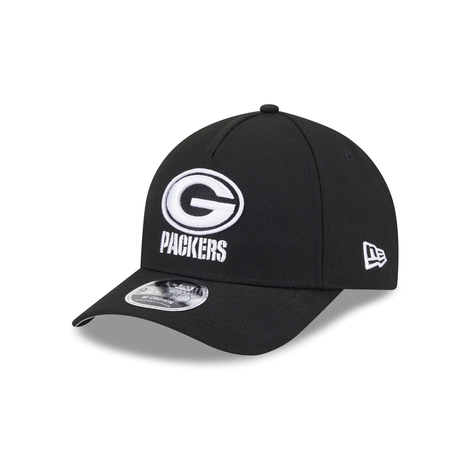 Green Bay Packers Black & White 9FORTY M-Crown A-Frame Snapback Hat