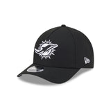 Miami Dolphins Black & White 9FORTY M-Crown A-Frame Snapback Hat