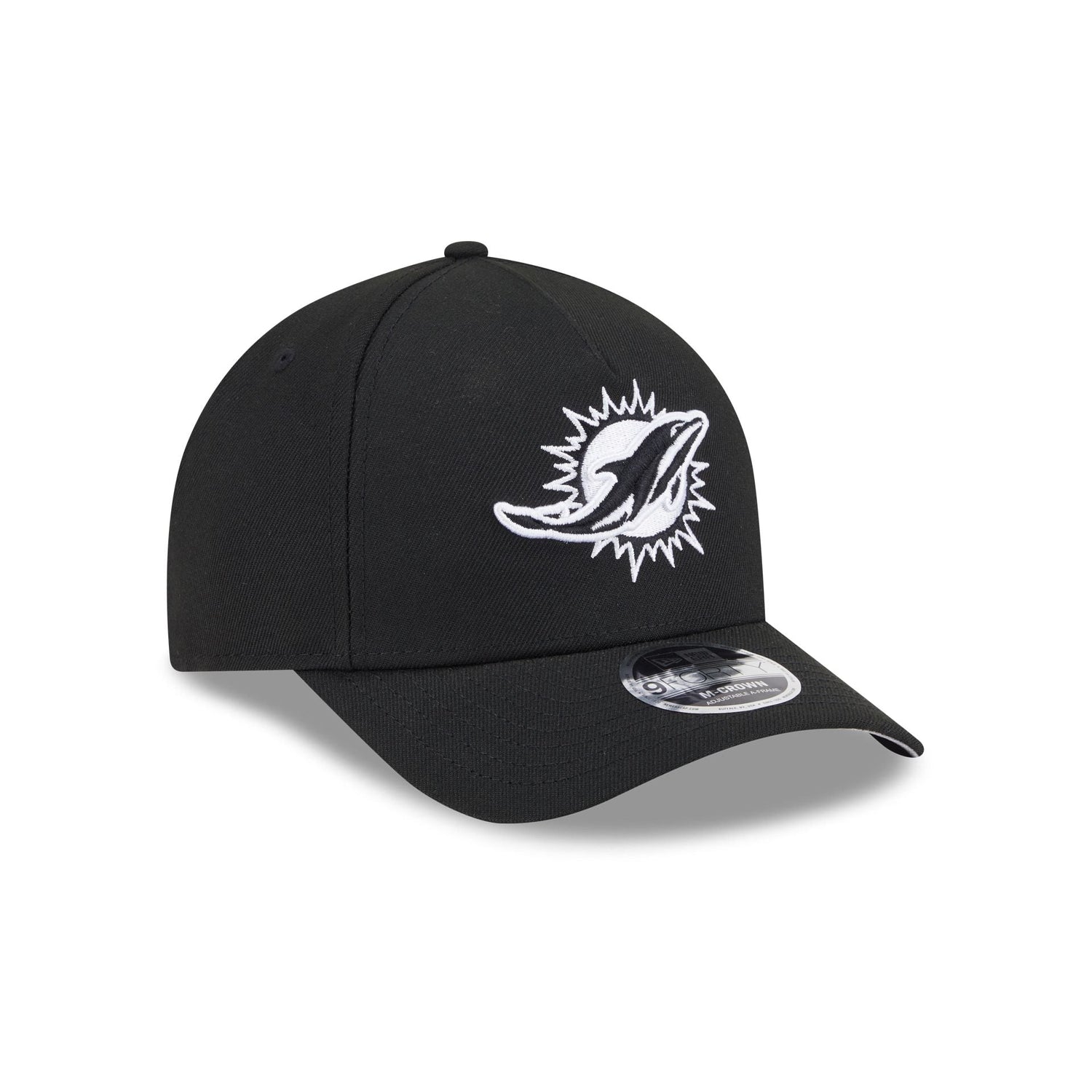 Miami Dolphins Black & White 9FORTY M-Crown A-Frame Snapback Hat