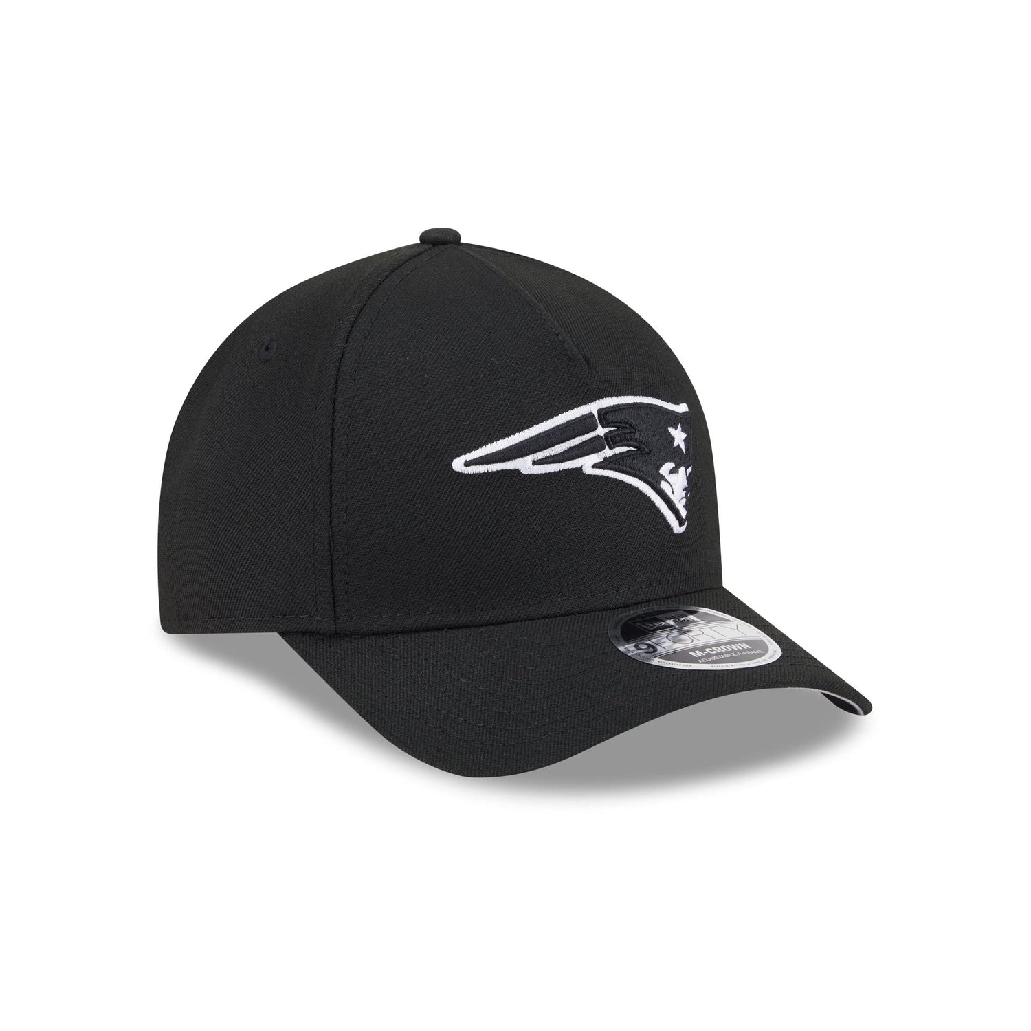 New England Patriots Black & White 9FORTY M-Crown A-Frame Snapback Hat