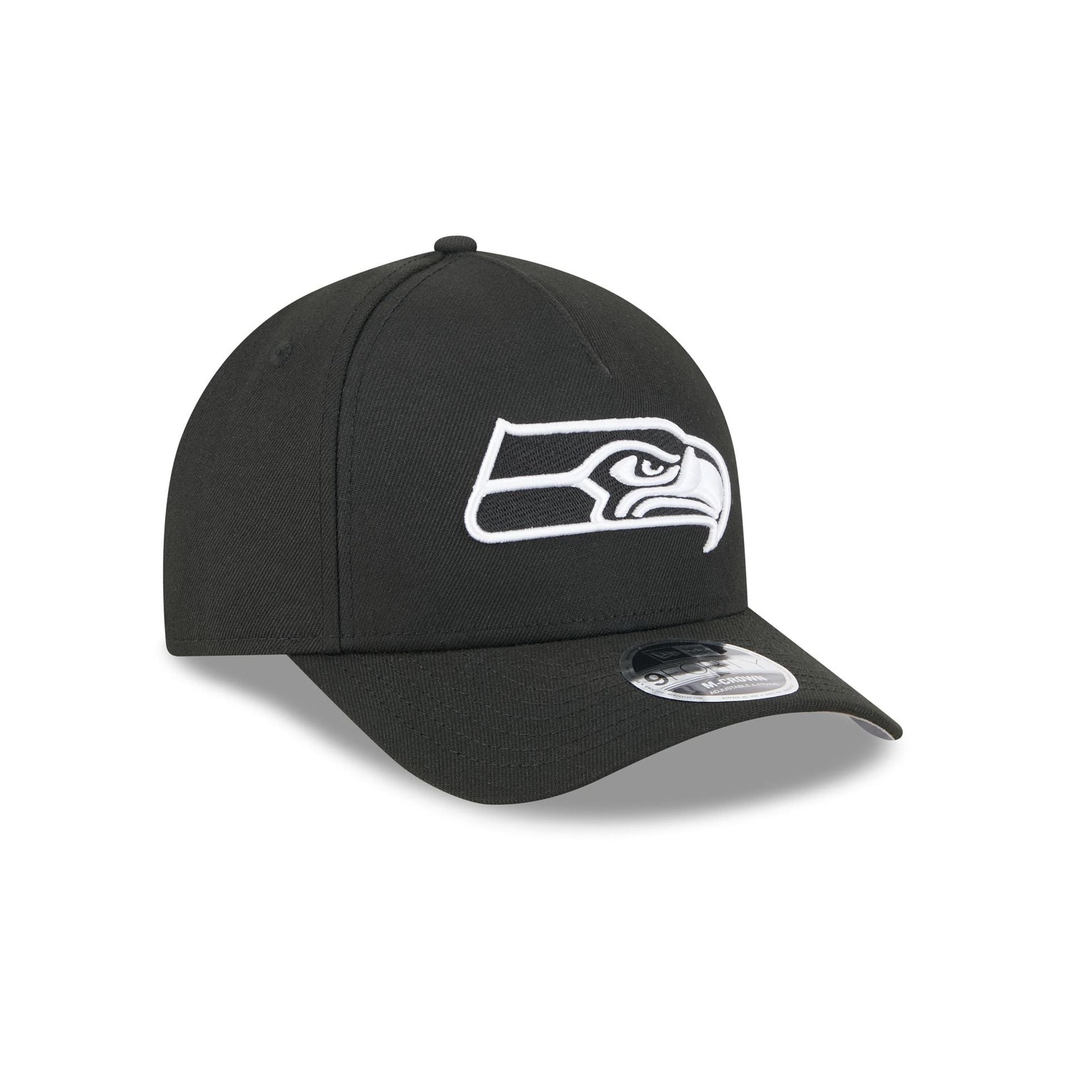 Seattle Seahawks Black & White 9FORTY M-Crown A-Frame Snapback Hat