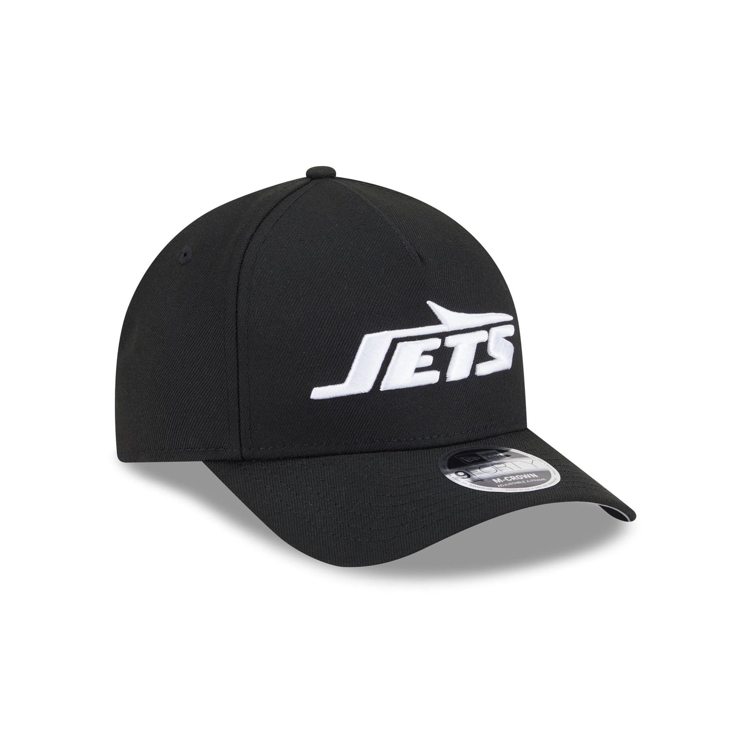 New York Jets Black & White 9FORTY M-Crown A-Frame Snapback Hat