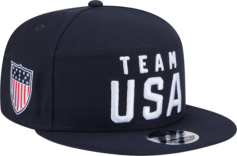 Team USA Olympics New Era Navy Split Panel 9FIFTY Adjustable Snapback Hat