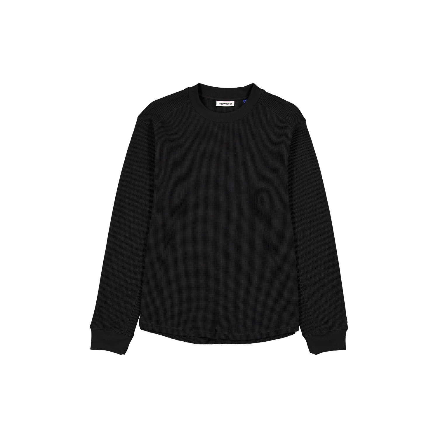 New Era Branded Black Long-Sleeve Waffle T-Shirt