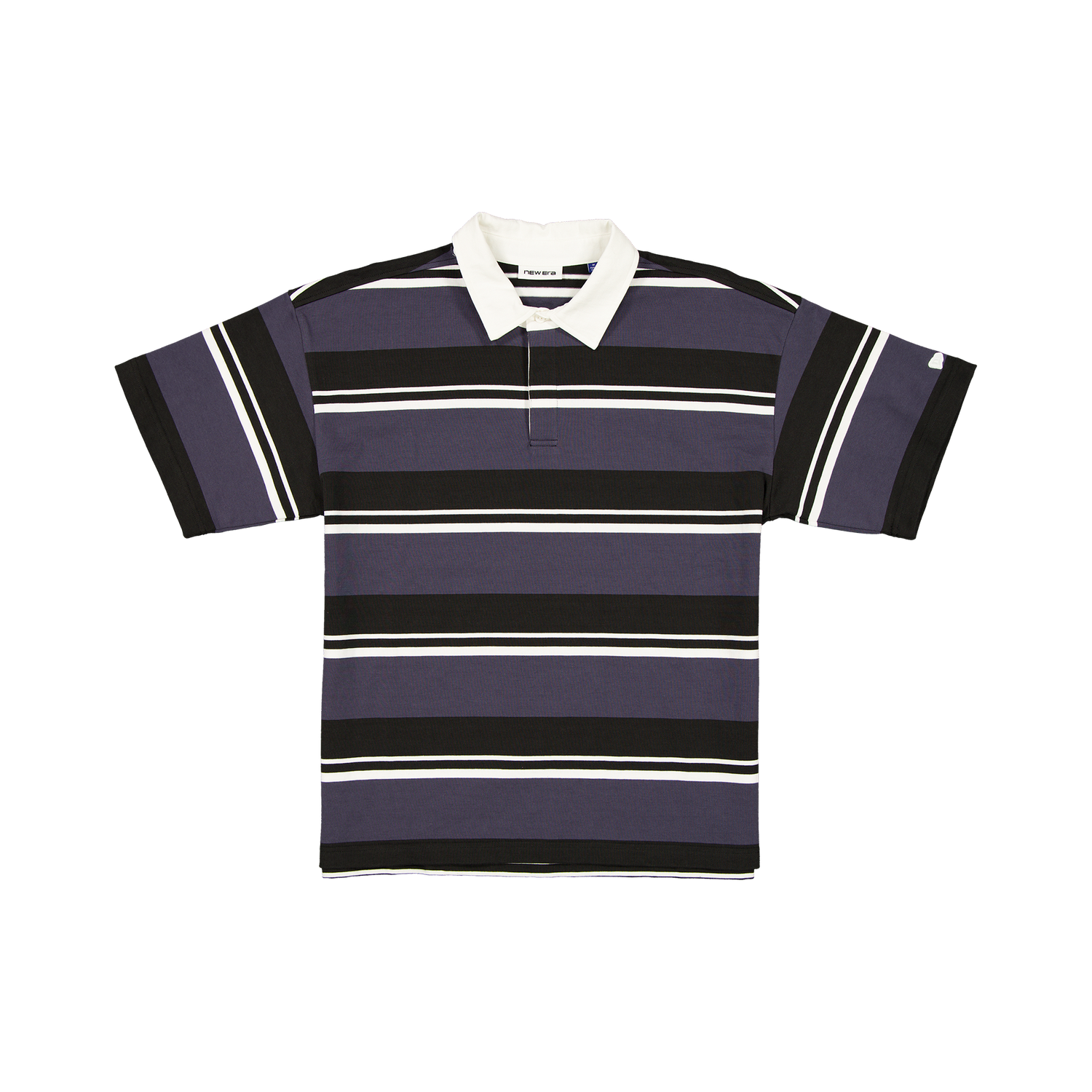 New Era Branded Yarn Dyed Black Rugby Shirt