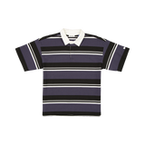 New Era Branded Yarn Dyed Black Rugby Shirt